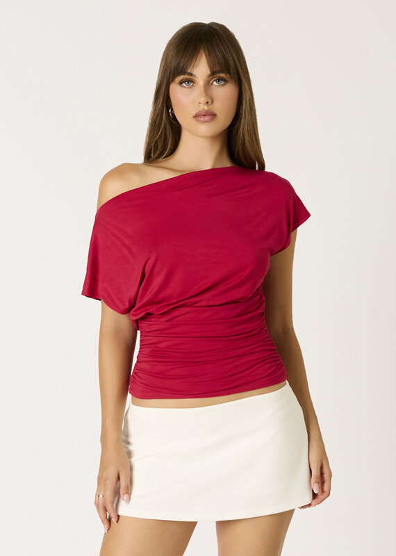 Gigi Off Shoulder Ruched Waist Top