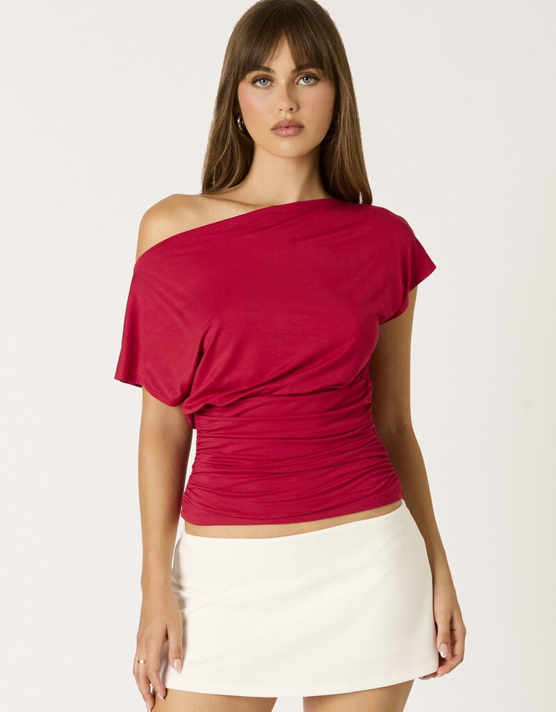 Gigi Off Shoulder Ruched Waist Top