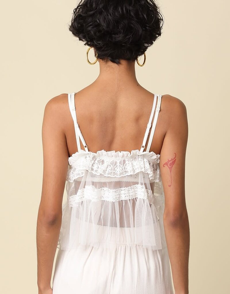 Willa Floral Crochet Lace Sheer Cami Top
