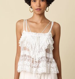 Willa Floral Crochet Lace Sheer Cami Top