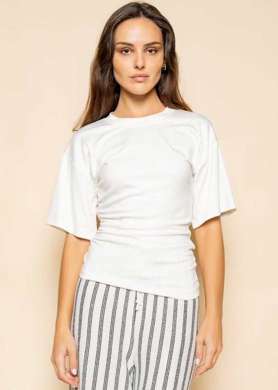 Minimalist Ruched Side T- Shirt
