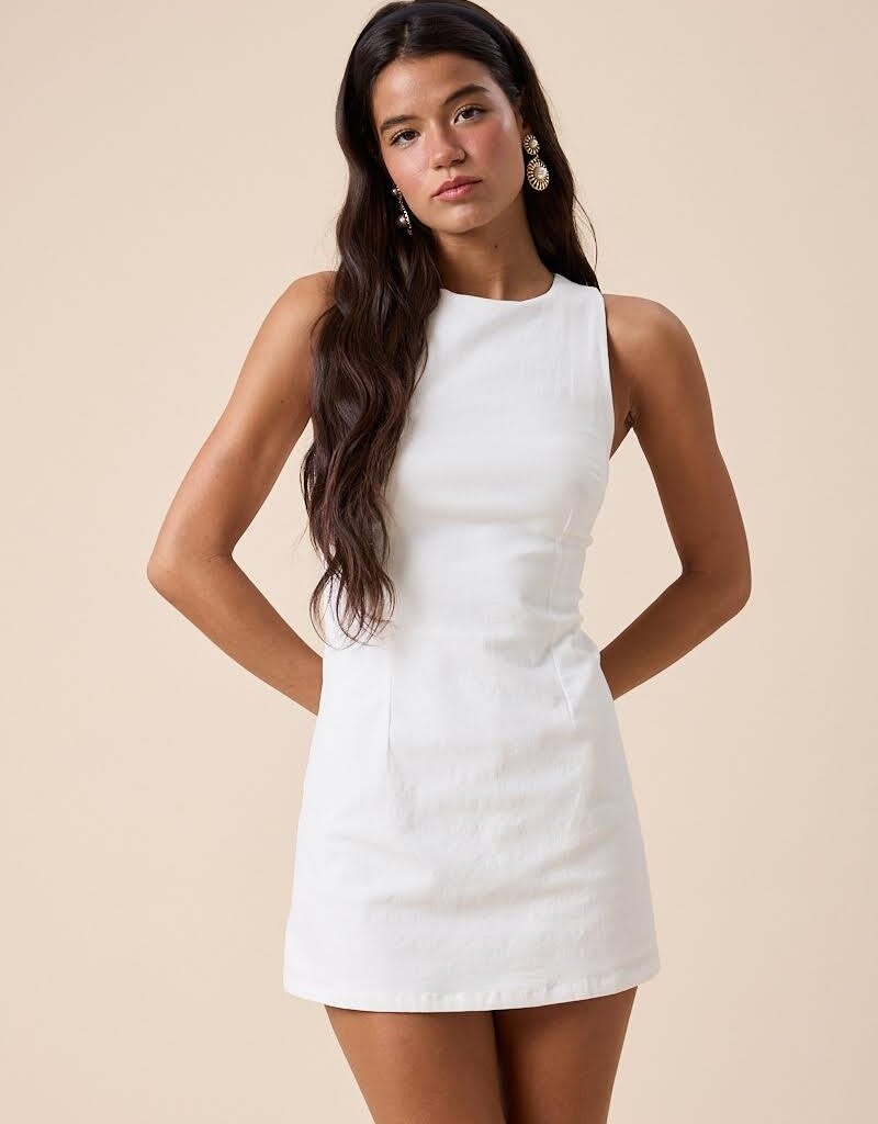 Fitted Sleeveless Shift Mini Dress - SPLASH