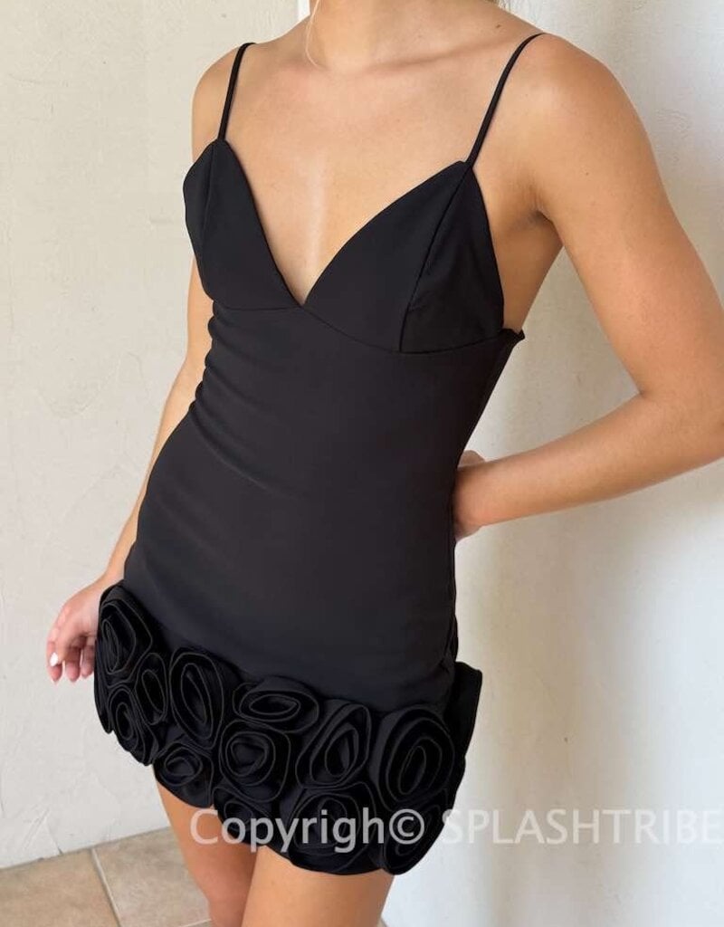 Rose Hem Mini Dress