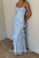 Eva Chiffon Cami Strap Ruffle Maxi Dress