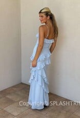 Eva Chiffon Cami Strap Ruffle Maxi Dress