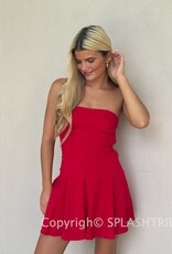 Elyse Strapless Structured Tie Back Mini Dress