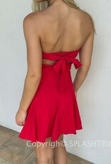 Elyse Strapless Structured Tie Back Mini Dress