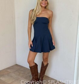 Elyse Strapless Structured Tie Back Mini Dress
