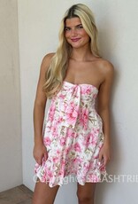 Dove Floral Strapless Mini Dress