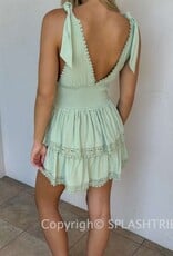 Thick Tie Strap Tiered Mini Dress