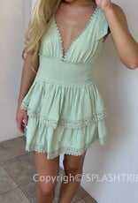 Thick Tie Strap Tiered Mini Dress