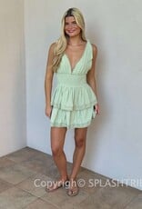Thick Tie Strap Tiered Mini Dress