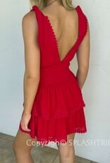 Thick Tie Strap Tiered Mini Dress