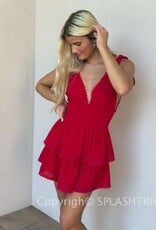 Thick Tie Strap Tiered Mini Dress