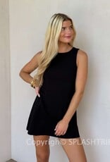 Boatneck Sleeveless A Line Mini Dress