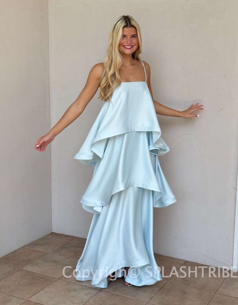 Elliatt Tilly Tiered Satin Maxi Dress