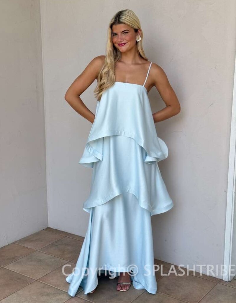 Elliatt Tilly Tiered Satin Maxi Dress