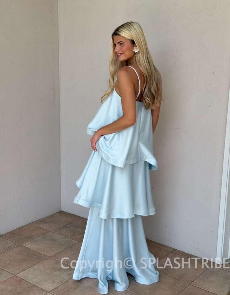 Elliatt Tilly Tiered Satin Maxi Dress