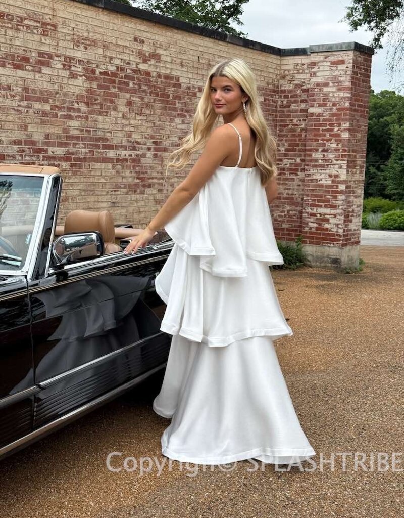 Elliatt Tilly Tiered textured Satin Maxi Dress