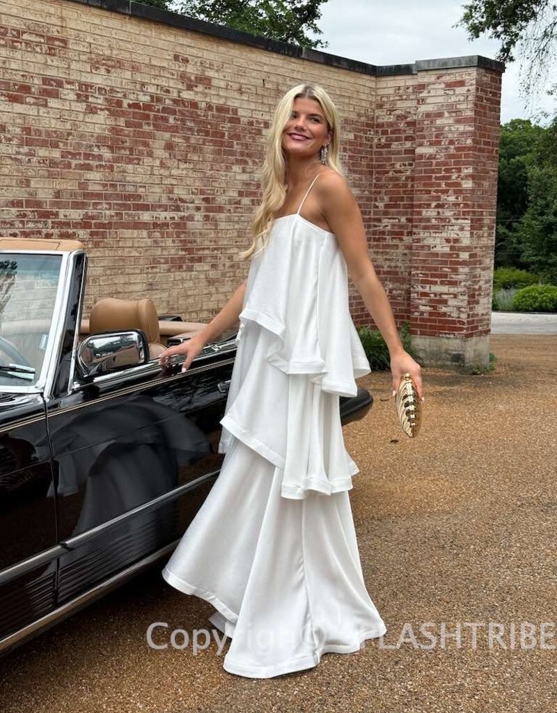 Elliatt Tilly Tiered textured Satin Maxi Dress