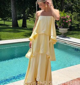 Elliatt Tilly Tiered Textured Satin Maxi Dress