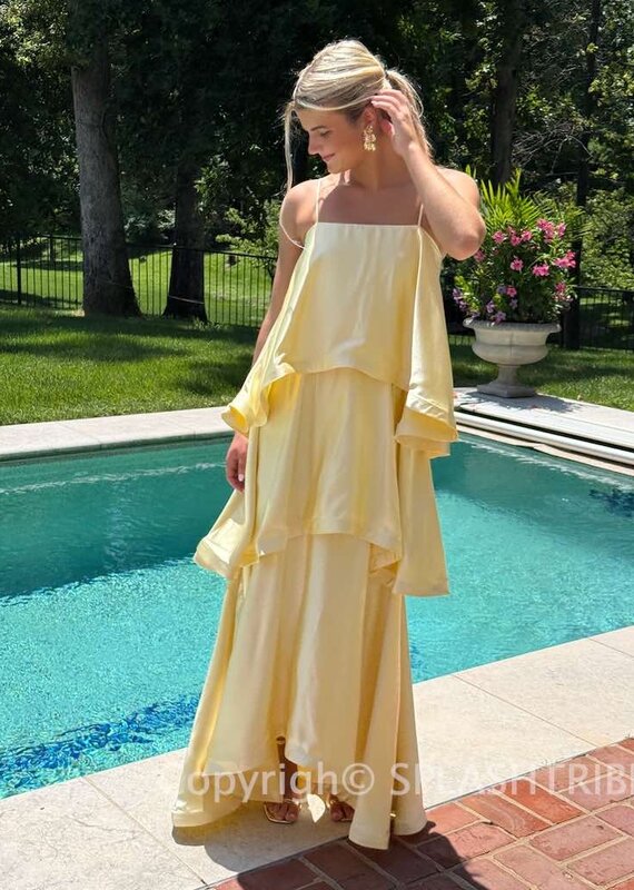 Elliatt Tilly Tiered Textured Satin Maxi Dress