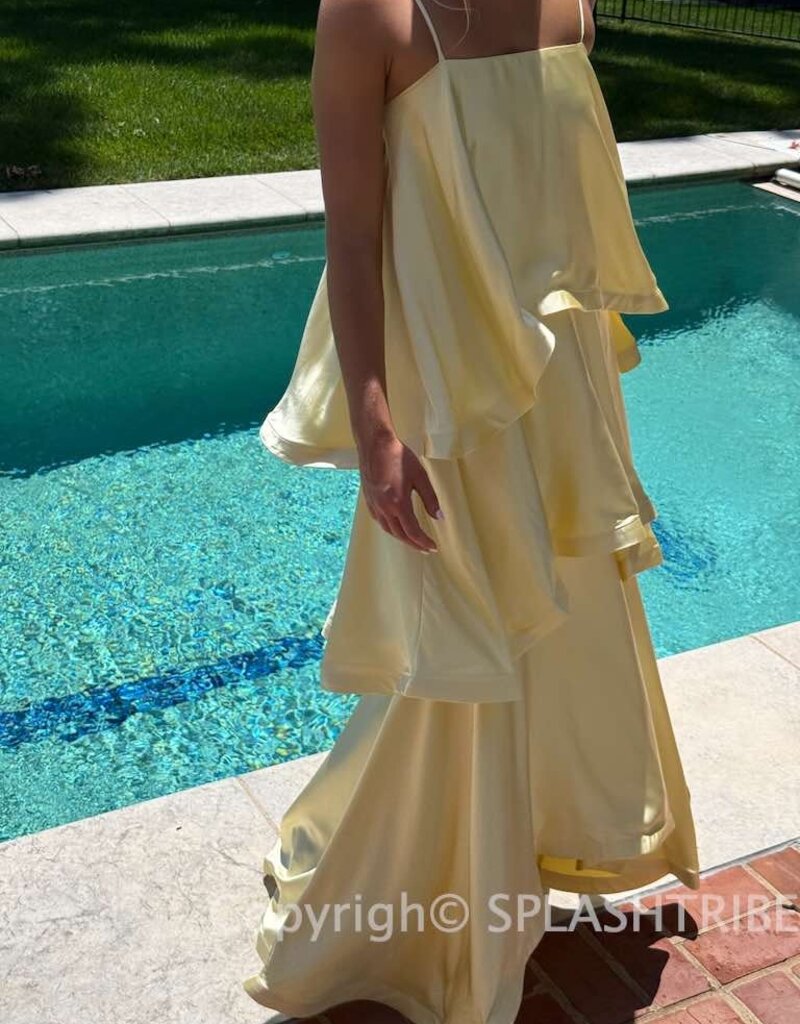 Elliatt Tilly Tiered Textured Satin Maxi Dress