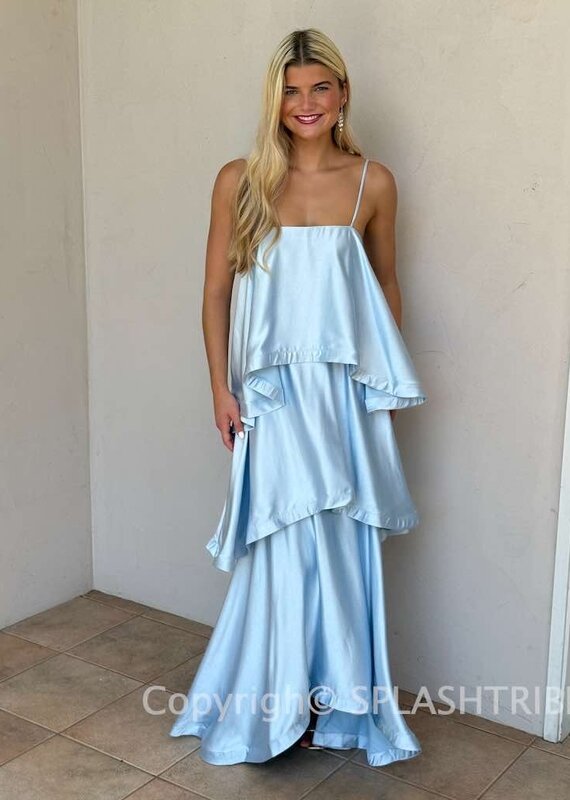 Elliatt Tilly Tiered Textured Satin Maxi Dress