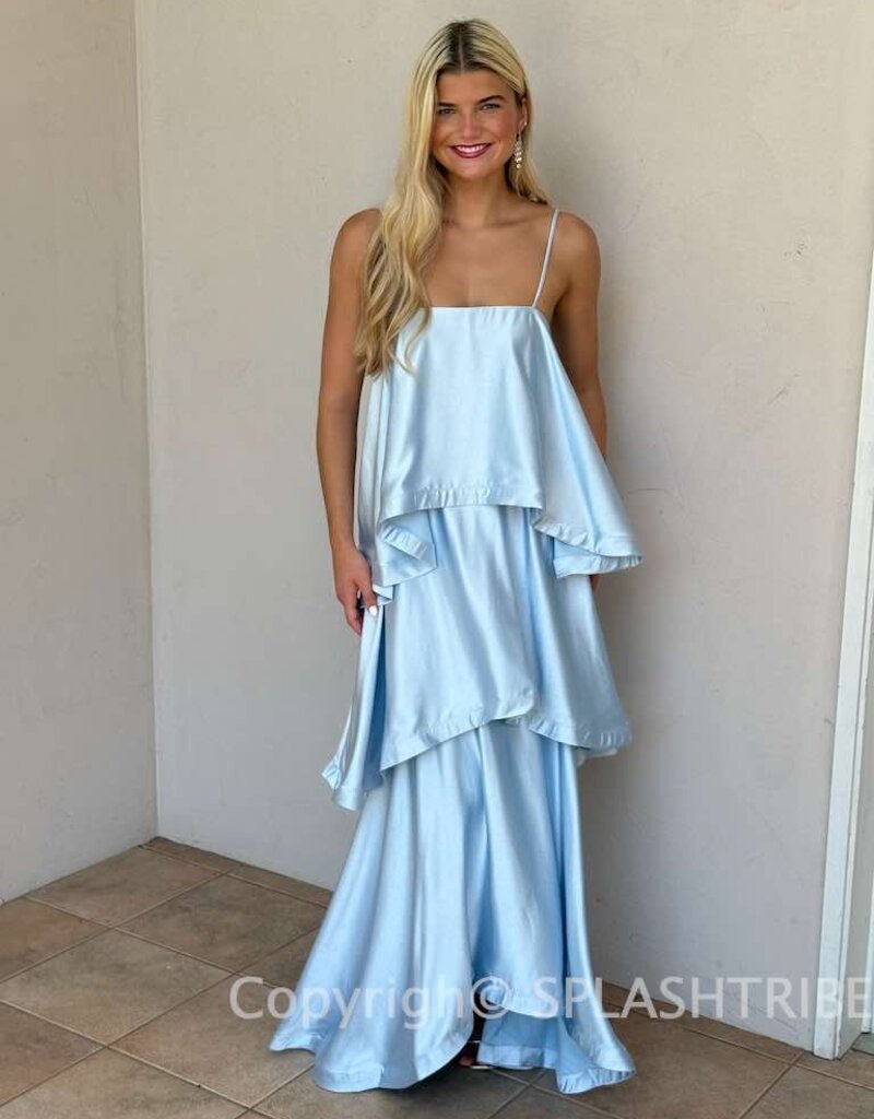 Elliatt Tilly Tiered Textured Satin Maxi Dress