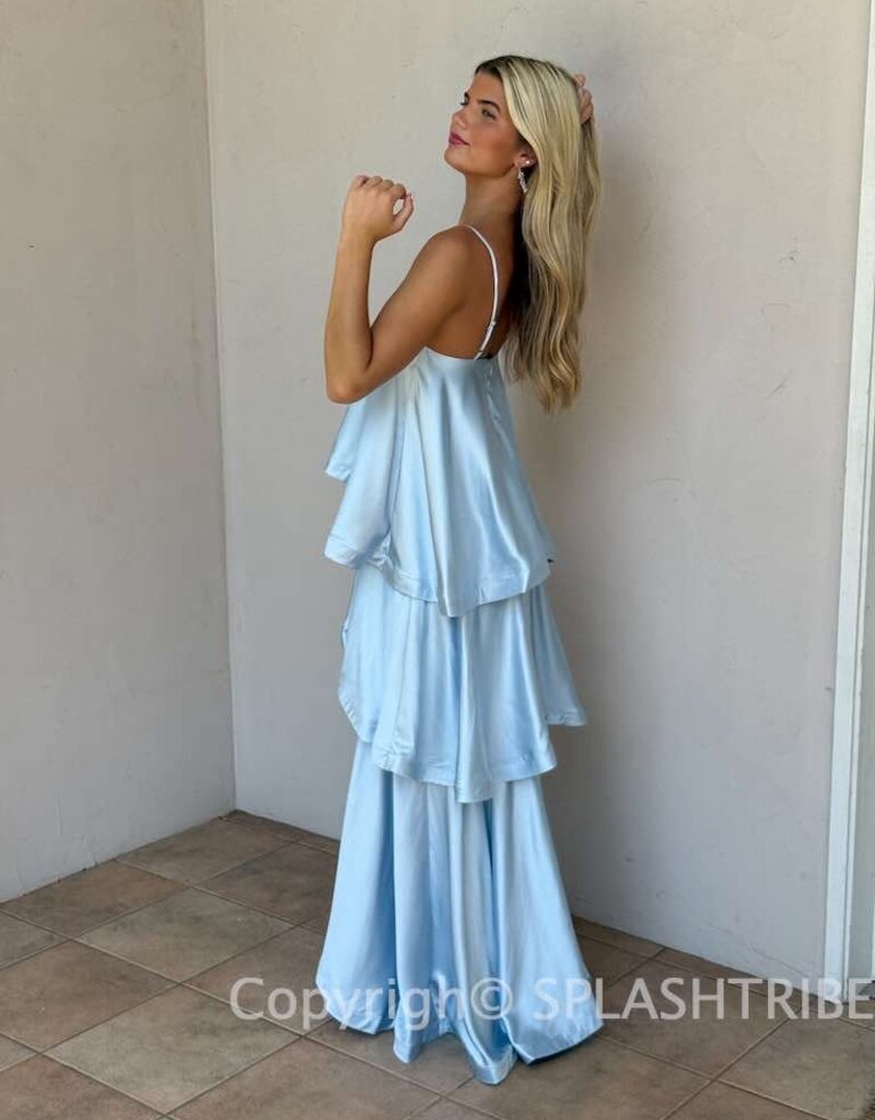 Elliatt Tilly Tiered Textured Satin Maxi Dress