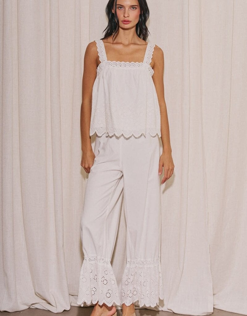 Victoria Eyelet Scallop Edge Pant