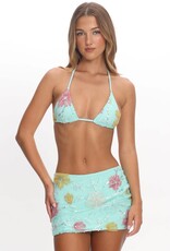 Beaded Floral Mini Skirt Cover Up