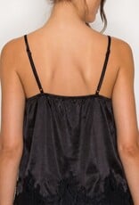 Ella Satin Lace Trim Camisole Top