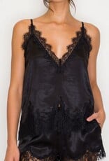 Ella Satin Lace Trim Camisole Top