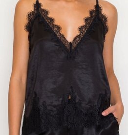 Ella Satin Lace Trim Camisole Top