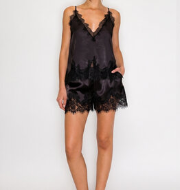 Ella Satin Lace Trim Shorts