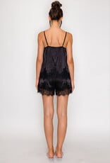 Ella Satin Lace Trim Shorts