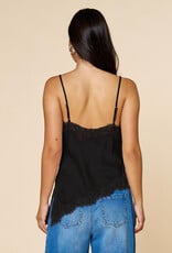 Chiara Satin Lace Trim Asymmetrical Cami Top