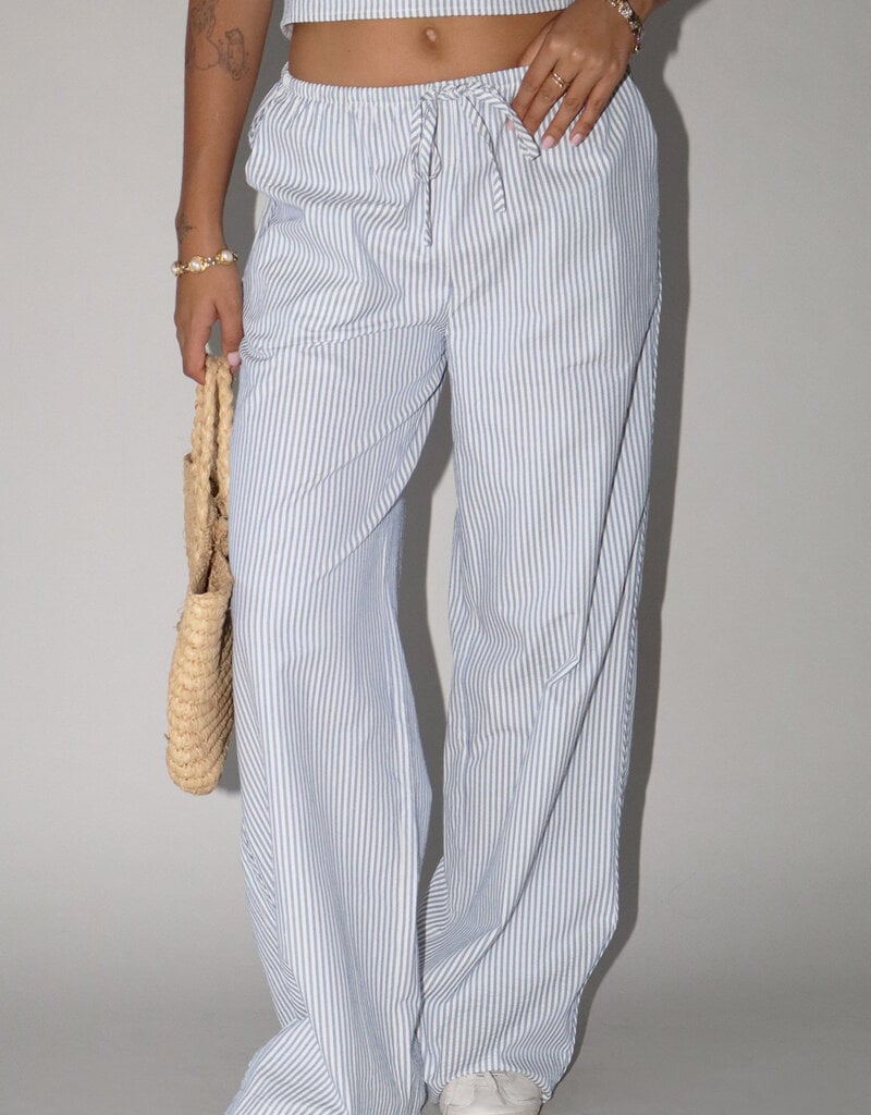 Seersucker Striped Drawstring Pants