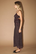 Polka Dot Lace Trim Midi Slip Dress