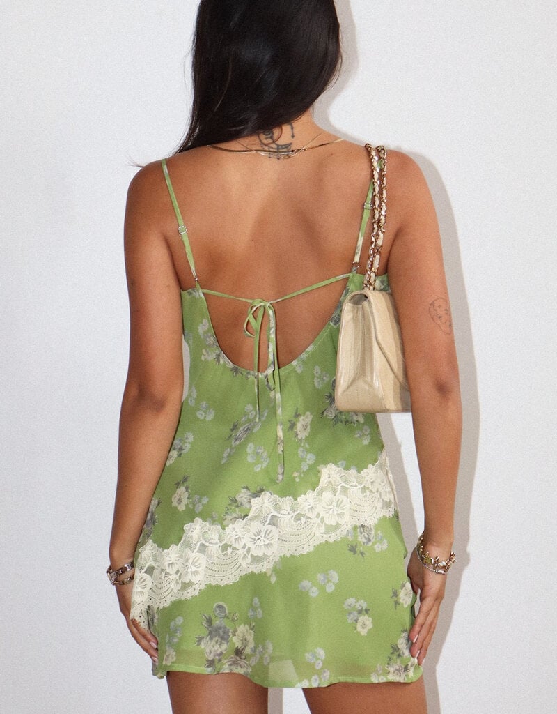 Floral Asymmetrical Lace Trim Cami Top