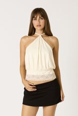Ruby Halter Top With Lace Trim