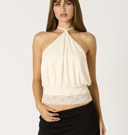 Ruby Halter Top With Lace Trim