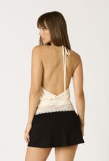 Ruby Halter Top With Lace Trim