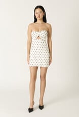 Polka Dot Twist Front Cutout Mini Dress