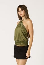 Ruby Halter Top With Lace Trim