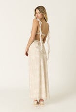 Jinea Floral Chiffon Frill Maxi Dress