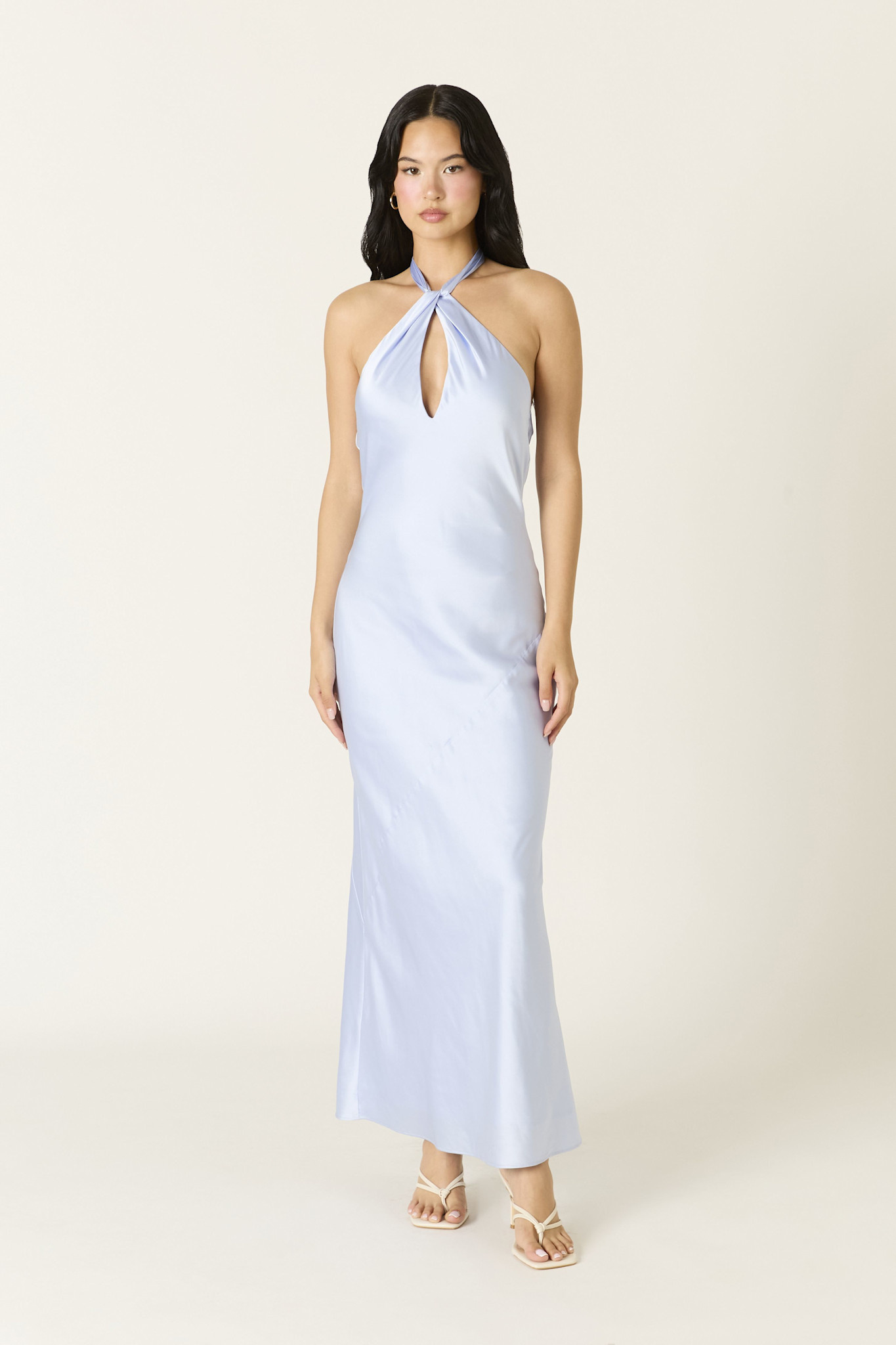 keyhole halter maxi dress Feliza Keyhole Halter Maxi Dress Olive