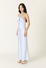 Tessa Satin Keyhole Halter Maxi Dress