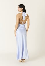Tessa Satin Keyhole Halter Maxi Dress
